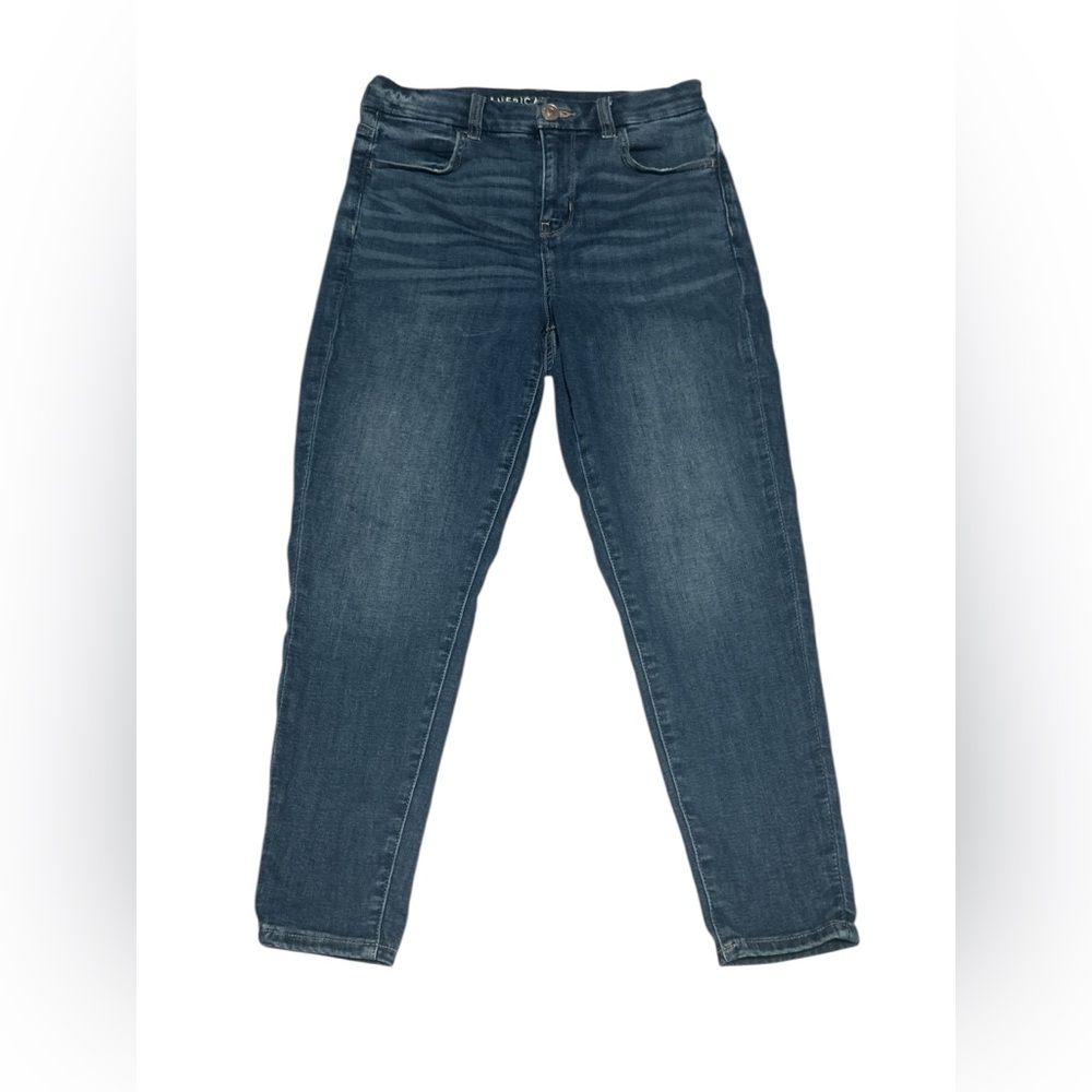 American Eagle Outfitters Dark Blue Hi-Rise Jegging Curvy Crop Jeans